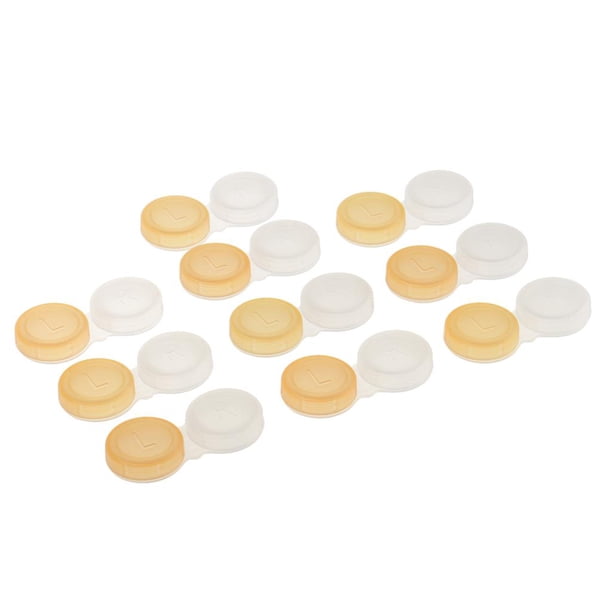 Estuche para lentes de contacto, contenedor para lentes de contacto, 10 piezas, caja para lentes, contenedor para lentes Orange transparente
