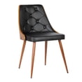 thumbnail image 2 of Armen Living Lily Dining Chair Upholstered Tufted Grey with Wood Legs, 2 of 11
