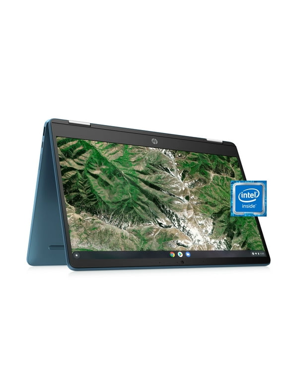 HP Chromebook x360 14" Touchscreen Laptop, Intel Celeron N4020, 4GB RAM, 64GB HD, Chrome OS, Forest Teal/Light Teal, 14a-ca0190wm