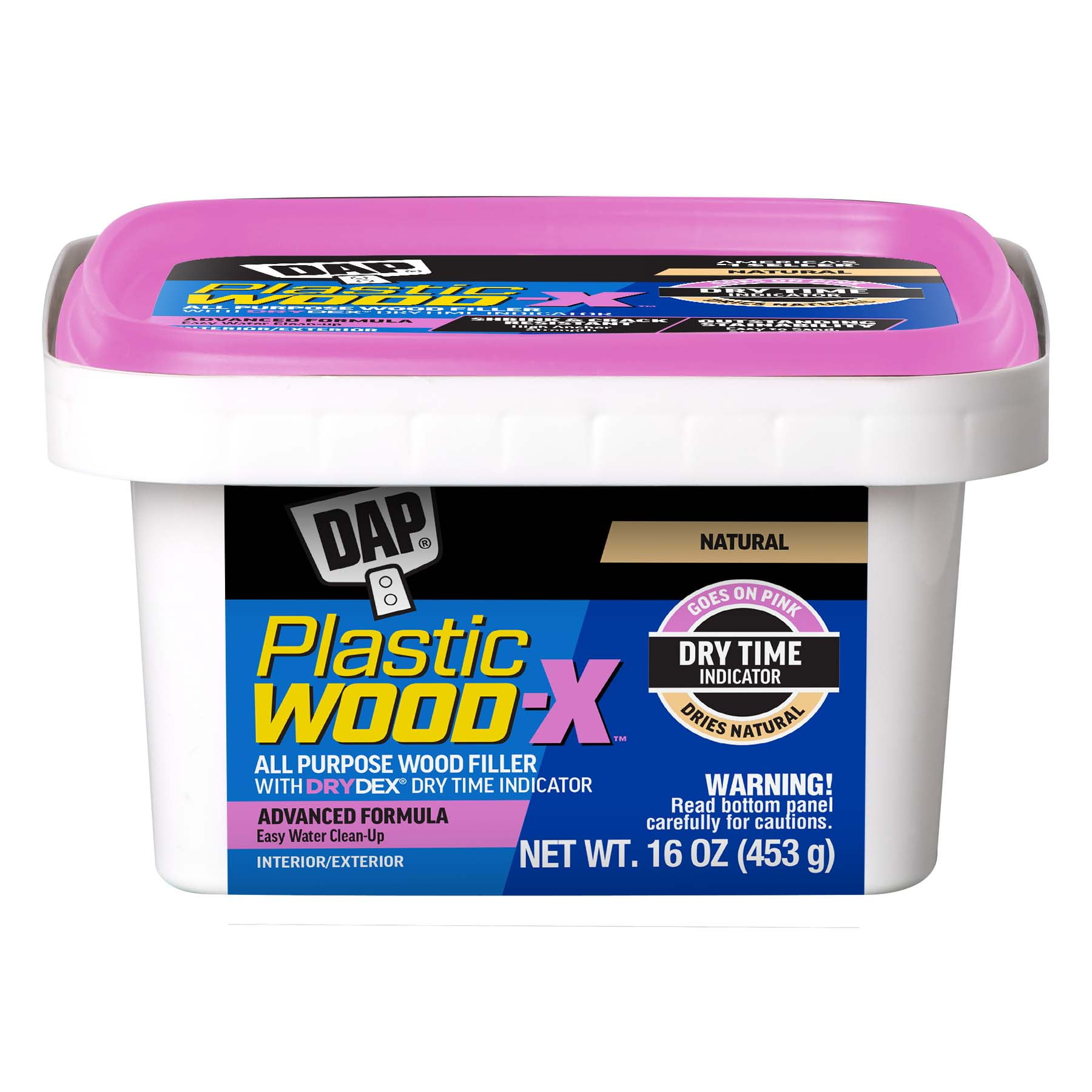 (4 pack) DAP Plastic Wood-X with DryDex 16 oz Natural Wood Filler Adhesive