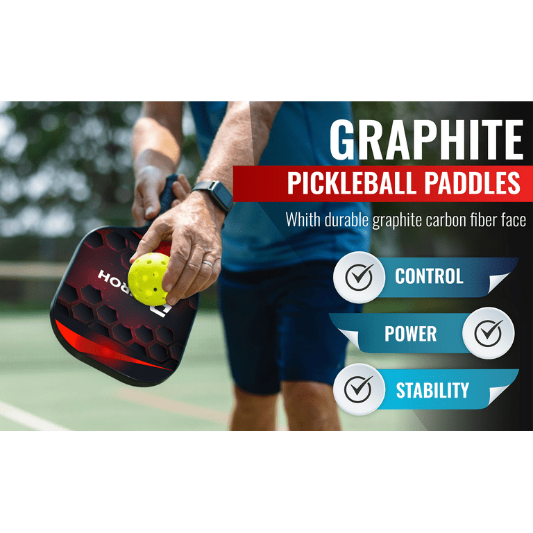 Pickleball Paddles Usapa Pro Graphite Pickleball Paddle Set Of 2 Pickleball  Racquet 4 Pickleball Balls 1 Bag Polypropylene Honeycomb Core : Target