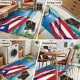 thumbnail image 5 of 3'x5' Rug for Living Room Bedroom, Puerto Rico Flag Sea Washable Area Rugs Non-Slip Carpet Mats, Beach Palm Trees Boat Nautical Indoor Low Pile Area Rug Runner for Kitchen, Mudroom, 5 of 8