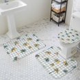 thumbnail image 3 of Palm Trees Bathroom Rugs Set Summer Tropical Plant Non Slip Absorbent Soft Bath Mats 3 Piece Set with Bathroom Rug, U-Shaped Floor Mat, Toilet Seat Cover Large Size, 3 of 9