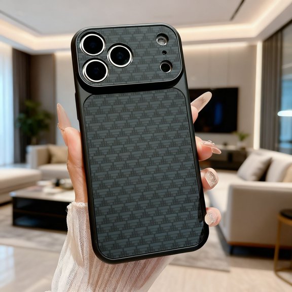 For iPhone 17 Pro Max Phone Case,Complex Multi-Triangular Pattern Design,[Compatible with Mag-safe],Anti-Scratch Ultra Slim Shockproof Anti-fall Drop Protection,Thin Fit Phone Case,Black