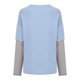 thumbnail image 5 of Blusa de manga larga de dos pines falsos con empalme a rayas y cuello redondo para mujer Pompotops gfhjh19697, 5 of 6