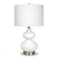thumbnail image 1 of Pemberly Row White Glass Double Gourd Table Lamp with Linen Fabric Shade, 1 of 9