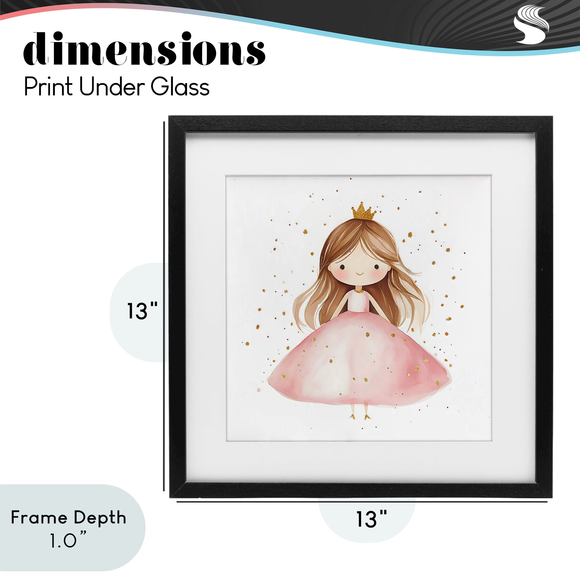 Stupell Industries Little Princess with Pink Gown Black Framed Print Under Glass, design by Creative Studio