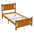 thumbnail image 3 of Ktaxon Twin Wood Platform Bed Frame with Headboard, Teen Bed, Brown, 3 of 7