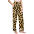 thumbnail image 2 of Dailycode Women's Pajama Pants Wide Leg Lounge Pj Bottoms With Pockets Black Leopard Print, 2 of 7
