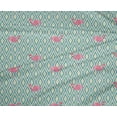 thumbnail image 4 of oneOone Polyester Lycra Fabric Geometric & Flamingo Bird Print Fabric BTY 56 Inch Wide, 4 of 4