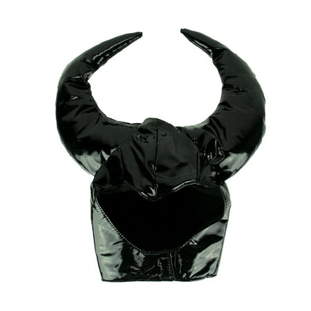 Glossy Black Dragon Horns Costume Hat