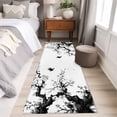 thumbnail image 4 of Chinese Painting 2'x6' Runner Rugs for Hallway Kitchen Bedside Non Slip, Traditional Culture Cool Bird Tree Branch Entryway Rug Runners with Rubber Backing, Long Carpet Runner for Laundry Room, 4 of 8