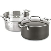 All-Clad Essentials Hard Anodized Nonstick Cookware, Stockpot with Multi-purpose Insert and lid, 7 quart
