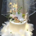 thumbnail image 3 of JANGSLNG Flower Fairy Figurine Wedding Birthday Cake Topper Dollhouse Ornament Desk Decor, 3 of 8