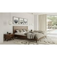 thumbnail image 2 of Modrest Soren 64x83" Chevron Pattern Modern Wood Queen Bed in Walnut, 2 of 3