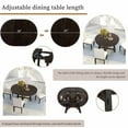 thumbnail image 3 of qiqi Farmhouse Round Extendable Dining Table with 16" Leaf Wood Kitchen Table (Espresso), 3 of 5