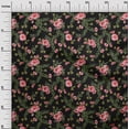 thumbnail image 2 of oneOone Organic Cotton Poplin Twill Fabric Watercolor Leaves & Peony Floral_Printed Craft Fabric BTY 42 Inch Wide, 2 of 4