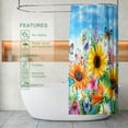 thumbnail image 3 of Mindunm Colorful Sunflower Polyester Shower Curtain, 72" x 72" Waterproof, 3 of 6
