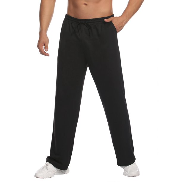 Men's Jogger Pants Elastic Waistband Open Bottom Jersey Pants Sport