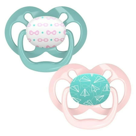 Dr. Brown - 2Pk Advantage Pacifiers, Stage 2, Pink Airplanes, Unisex