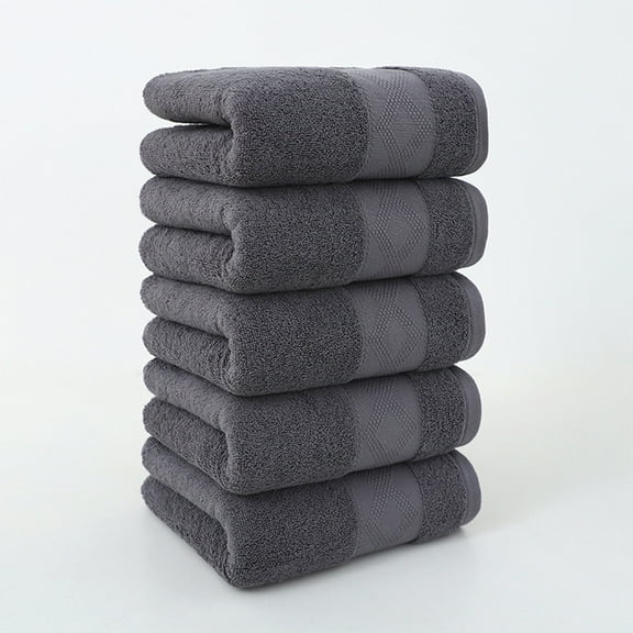 RBCKVXZ Dark Gray Bath Towels 13x28 Inch, Cotton Towel Set for Bathroom, Hotel, Gym, Spa, Thick Soft Extra Absorbent Quickly Dry 5 Pack