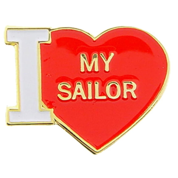 Eagle Emblems P15342 Pin - USN, I Heart My Sailor - 0.75 in.