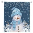 thumbnail image 2 of Blue Snowman Christmas Semi Sheer Curtains Drapes for Living Room,Bedroom,French Doors Window 108 Inches Long,Xmas Winter Snowflake Navy Blue Rod Pocket Chiffon Curtain Drapery Voile Draperies Panel, 2 of 6