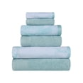 thumbnail image 3 of BNM Cotton 6 Piece Assorted Solid and Marble Towel Set, Teal, 3 of 9