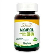 LOVITA Algae Oil with 200mg DHA, Vegan Omega-3 for Brain & Eye Health Support, 60 Veg Softgels