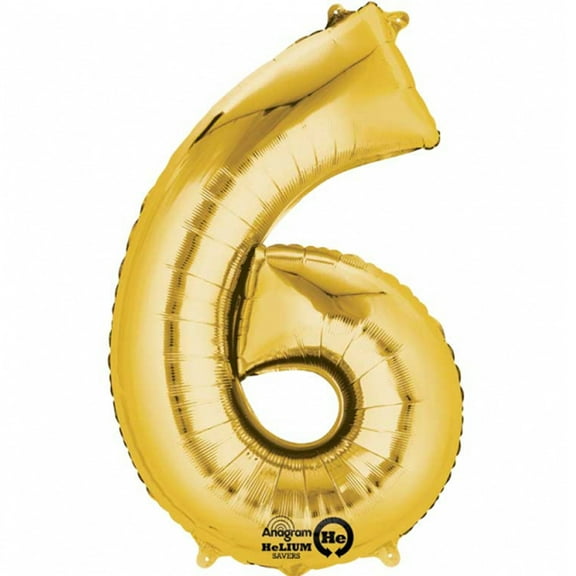 Mayflower Distributing 34" Gold Number 6 Shape Party Balloon