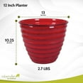 thumbnail image 5 of Robert Allen Home & Garden Ironstone 12" Avondale Round Metal Planter in Autumn Blaze, 5 of 7