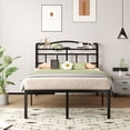 thumbnail image 4 of WANTAI Queen Bed Frame - Storage Headboard with Charging Station & Galaxy Aurora Projector, 14 Inch Sturdy Metal Platform Bed Frame No Box Spring Needed, Easy Assembly, No Noise, Black, 4 of 8
