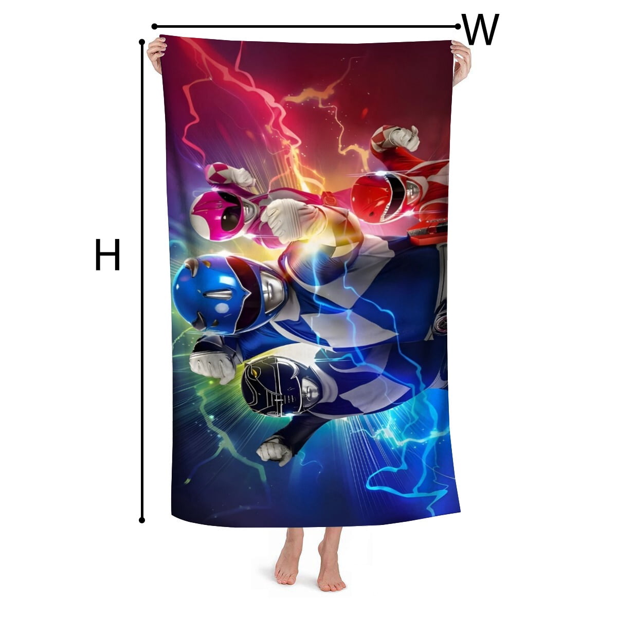 Beach Towel for Mighty Morphin Power Rangers Kids Boys Girs Gifts Quick Dry Sand Free Beach Pool Towels Blanket for Travel Camping Vacation Microfiber 30×60 inch