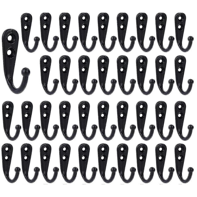 Coat Hooks-38 Pack Farmhouse Hooks Black Decorative Rustic Coat Hooks Rack,wall Mounted Single