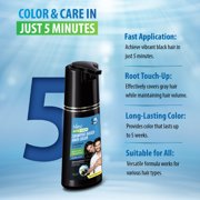 Nisha Shampoo Hair Color | Men & Women | 100% Grey Coverage in 5 Minutes | Original Black | 180mL / 6.09 Oz Bottle