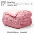 thumbnail image 3 of Bare Home Shaggy Faux Fur Duvet Cover - Ultra Soft - Fluffy Crystal Velvet - King/Cal King, Light Pink, 3 of 8