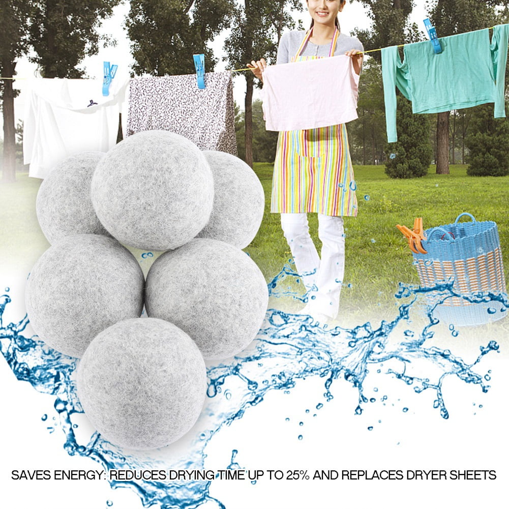 Otviap 6pcs Natural Wool Dryer Ball Reusable Eliminate Static Laundry Softener Alternative