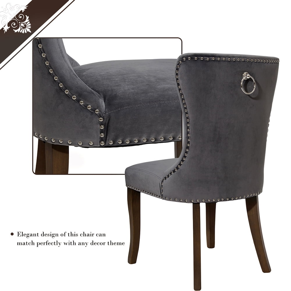 Kepooman Armless Upholstered Accent Dining Chairs, Set of 6, Gray Kepooman Armless Upholstered Accent Dining Chairs, Set of 6, Gray