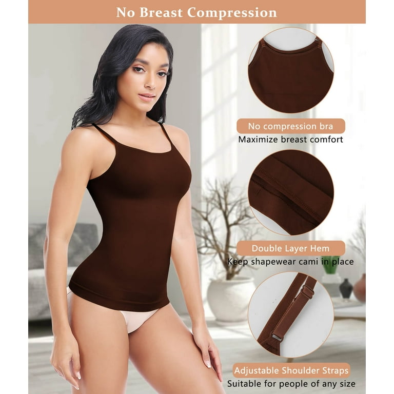 MANIFIQUE 2 Pack Compression Tank Cami - Tummy and Waist Control Body  Shapewear Camisole for Women 