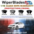 thumbnail image 2 of 2016 Volkswagen Golf Beam Wiper Blades Wipers w/1yr Warranty (Set of 2) (WiperBladesUSA), 2 of 5