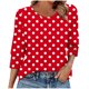 thumbnail image 1 of Neewe 3/4 Length Sleeve for Womens Polk Dot Tops Casual Crewneck Pullover Tunics Summer Comfy Blouses Fashion 2026, 1 of 7