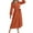 Orange, variant on BAETEUY Women Long Sleeve Dress V-Neck Polka Dot Dress with Tie Waist