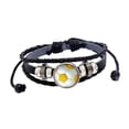 thumbnail image 3 of Pulsera de fútbol,Pulsera de fútbol para hombres y mujeres aficionados al equipo,Pulsera con dijes de fútbol de moda deportiva de moda,Pulsera de cuero PU,regalo Fútbol amarillo y blanco, 3 of 9