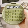 thumbnail image 2 of WKSCLPAI Round Solar Calculator, Portable Mini Desktop Calculator, Basic Standard Calculators with 8-Digit LCD Display, Stylish Macron Colorway, Light Green, 2 of 7