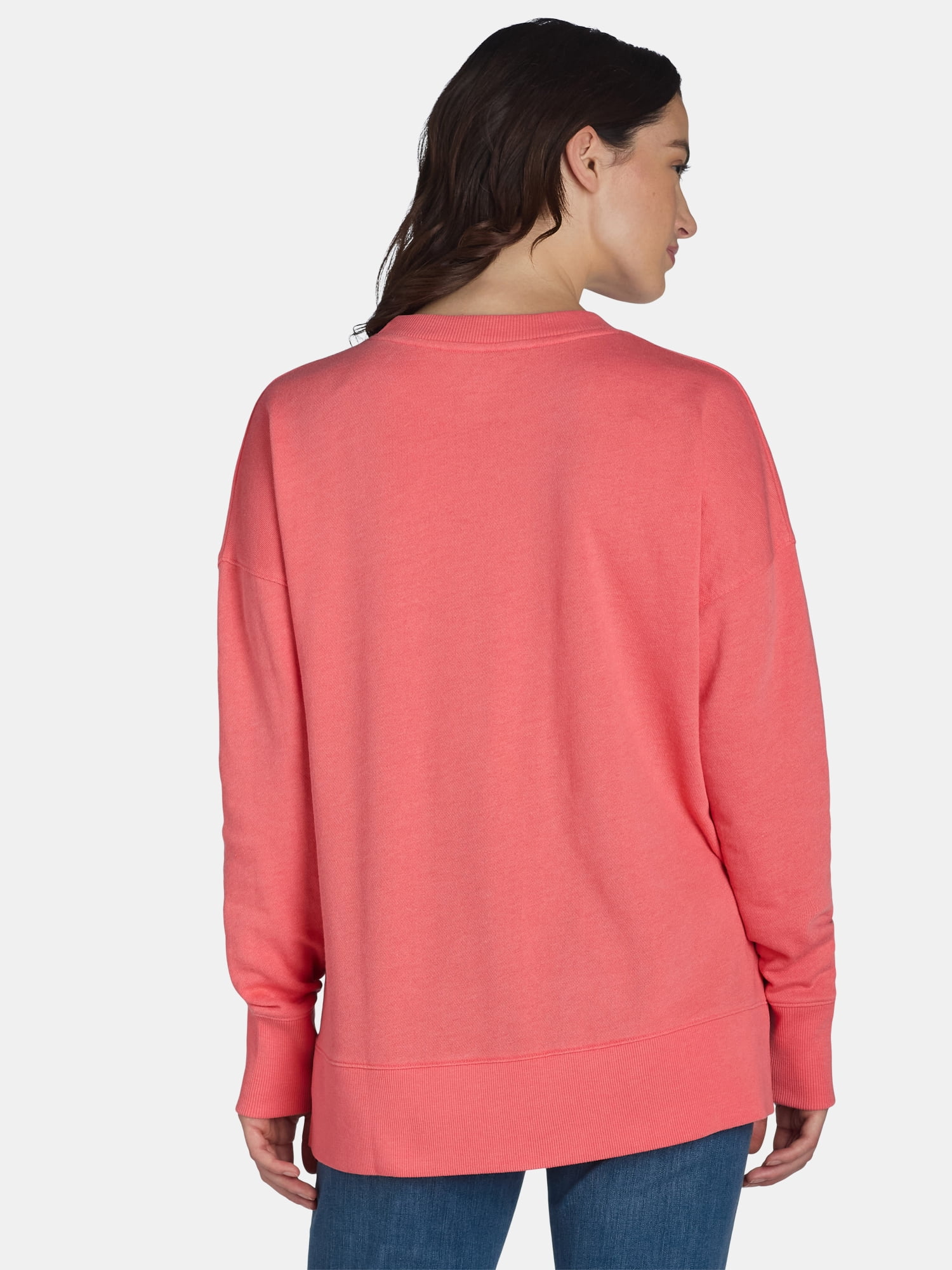 Time and Tru Women's Tunic Sweatshirt with High-Low Hem, Sizes XS -4X