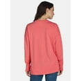 thumbnail image 3 of Time and Tru Women's Crewneck Sweatshirt with High-Low Hem, Sizes XS -4X, 3 of 5