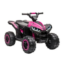 12V Kids ATV Quad Car with Forward & Backward Function, Four Wheeler for Kids with Wear-Resistant Wheels, Music, Electric Ride-on ATV for Toddlers Ages 3  Years Old,Pink