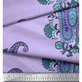 thumbnail image 3 of Soimoi Rayon Crepe Fabric Floral & Paisley Block Print Fabric by Yard 46 Inch Wide, 3 of 3