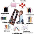 thumbnail image 6 of KINSPORY 128 Pack Painting Colouring Art Set, Art Supplies with Drawing Easel, Wooden Case Gift for Artist Beginners Kids Girls Boys (Pink), 6 of 7