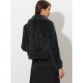 thumbnail image 4 of Abrigo esponjoso para mujer, abrigo de invierno de manga larga con lazo automático Gris Oscuro XS, 4 of 6